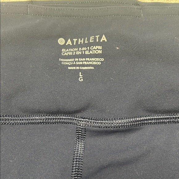 Athleta Navy Skort Leggings 2 in 1 Capri Leggings Elation Size Large - Picture 2 of 7